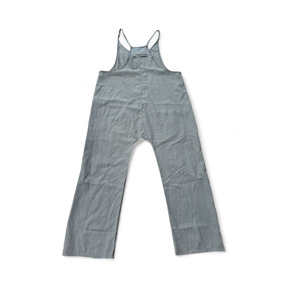 Loose Fit TikTok Overall Romper Gray With Zipper Pocket in Back Size Large - Picture 12 of 12